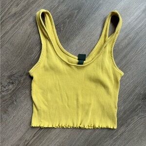 Wild Fable Yellow Ribbed Sleeveless Crop Tank Top